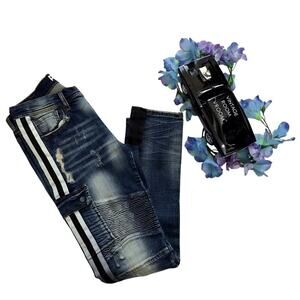 Preme NWOT Medium Wash Distressed Skinny Jeans Men 32